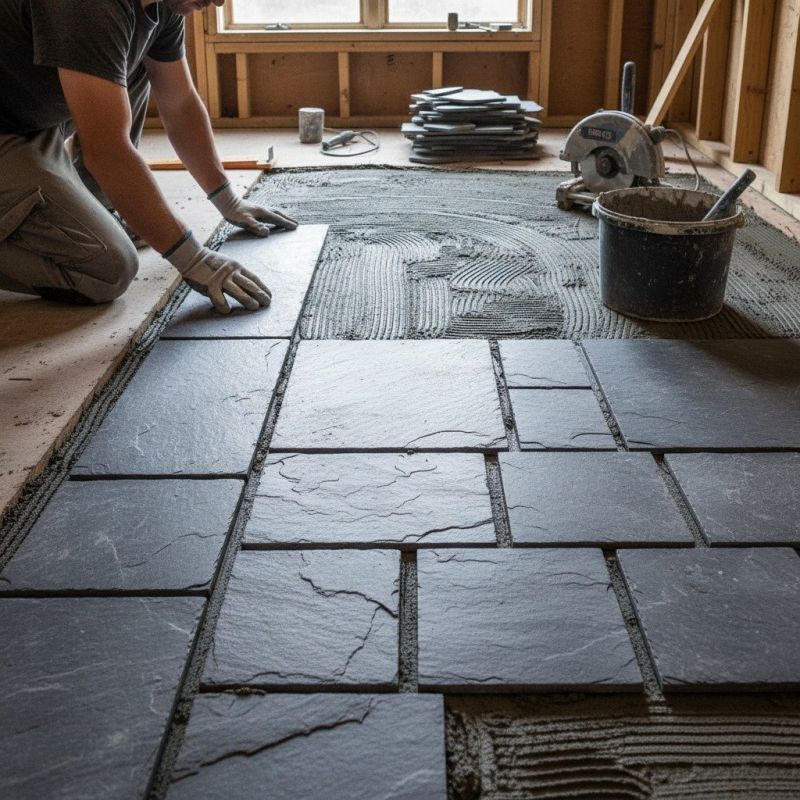 Slate Floor Installation